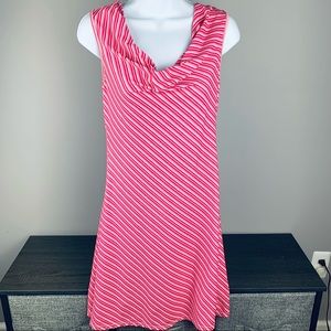 Freedom Trail Pink Stripped Sleeveless Dress w/ Drop Neck-Line XS EUC